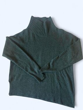 Relaxed Funnel Neck Sweater in Forest Green